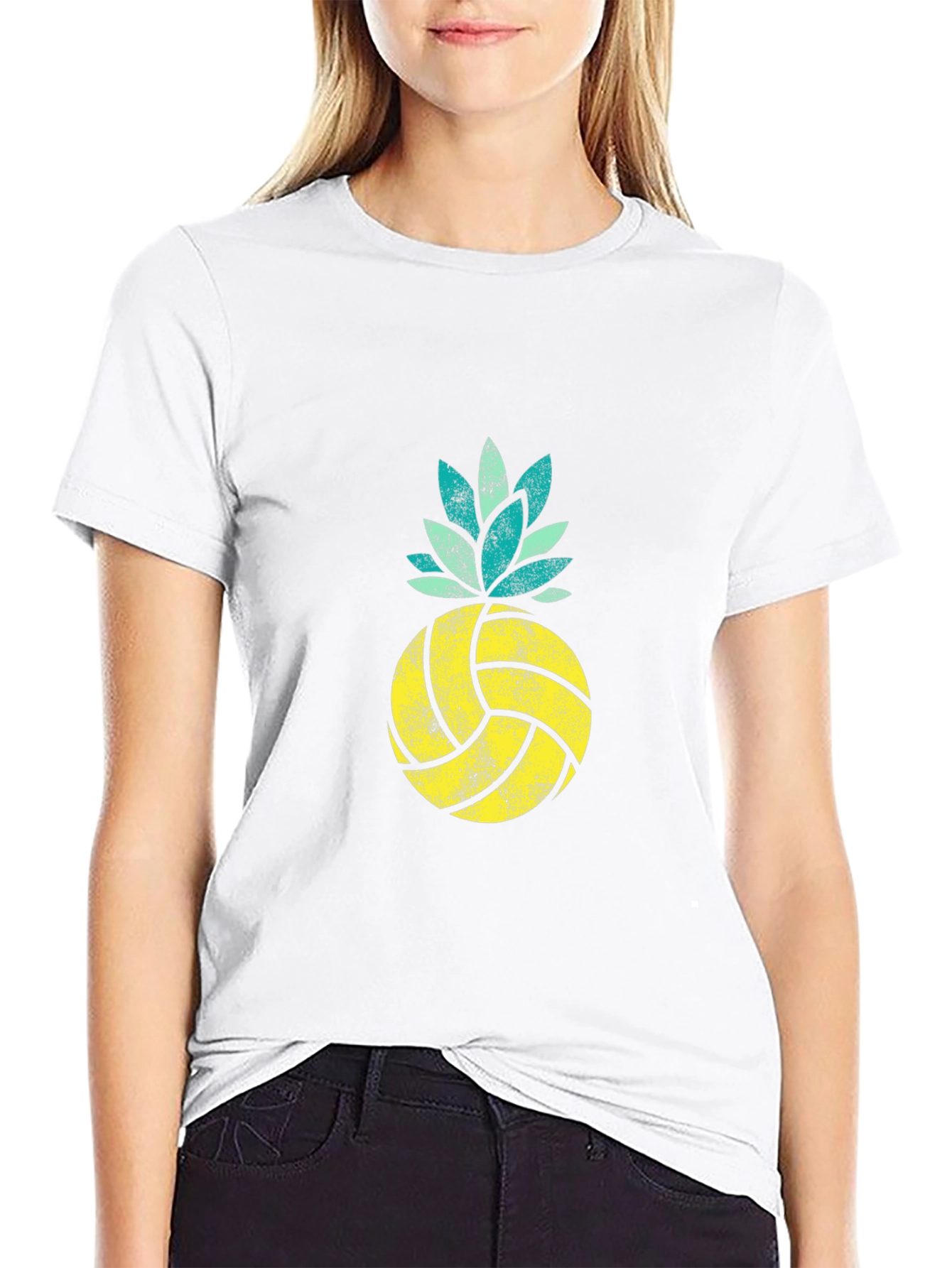 Volleyball Pineapple Graphic Tee - Summer Vibes