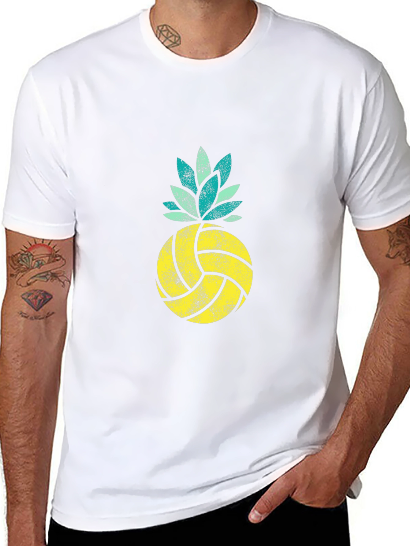 Volleyball Pineapple Graphic Tee - Summer Vibes