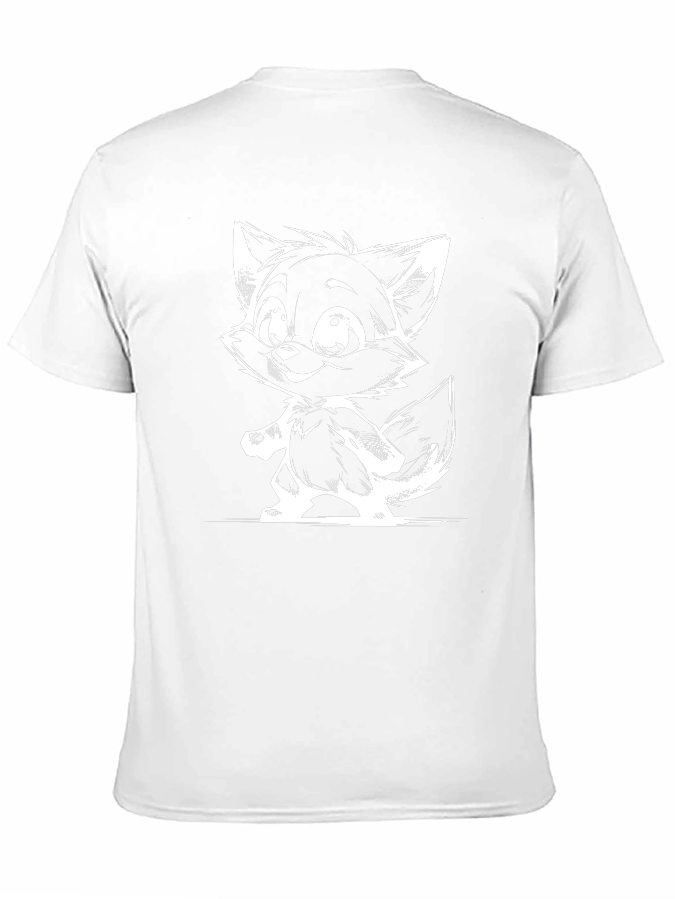Cartoon Fox Graphic Tee - Black T-Shirt