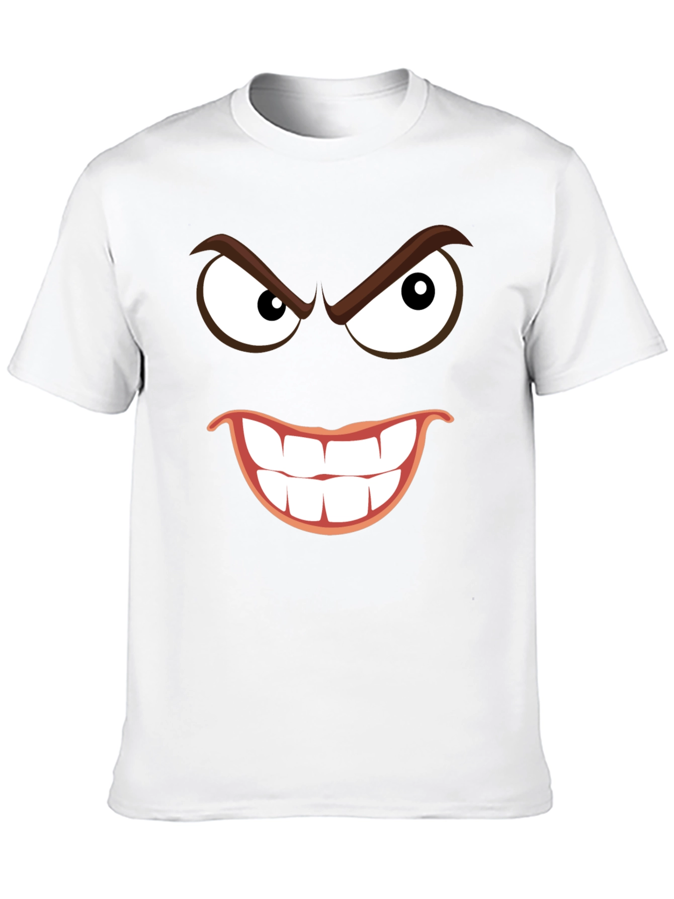 Mens Black Graphic T-Shirt - Evil Smile Design