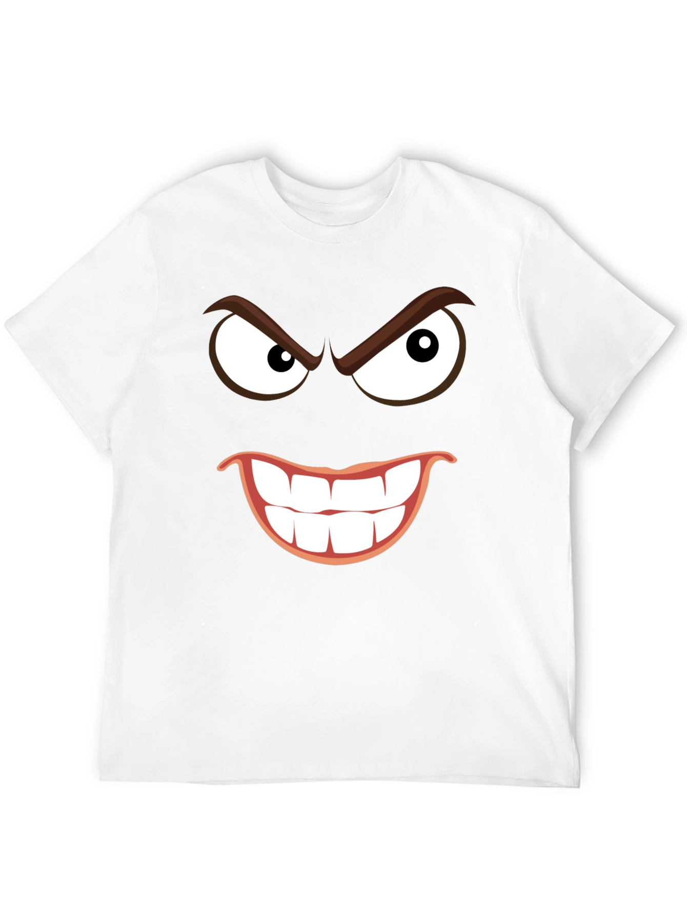 Mens Black Graphic T-Shirt - Evil Smile Design