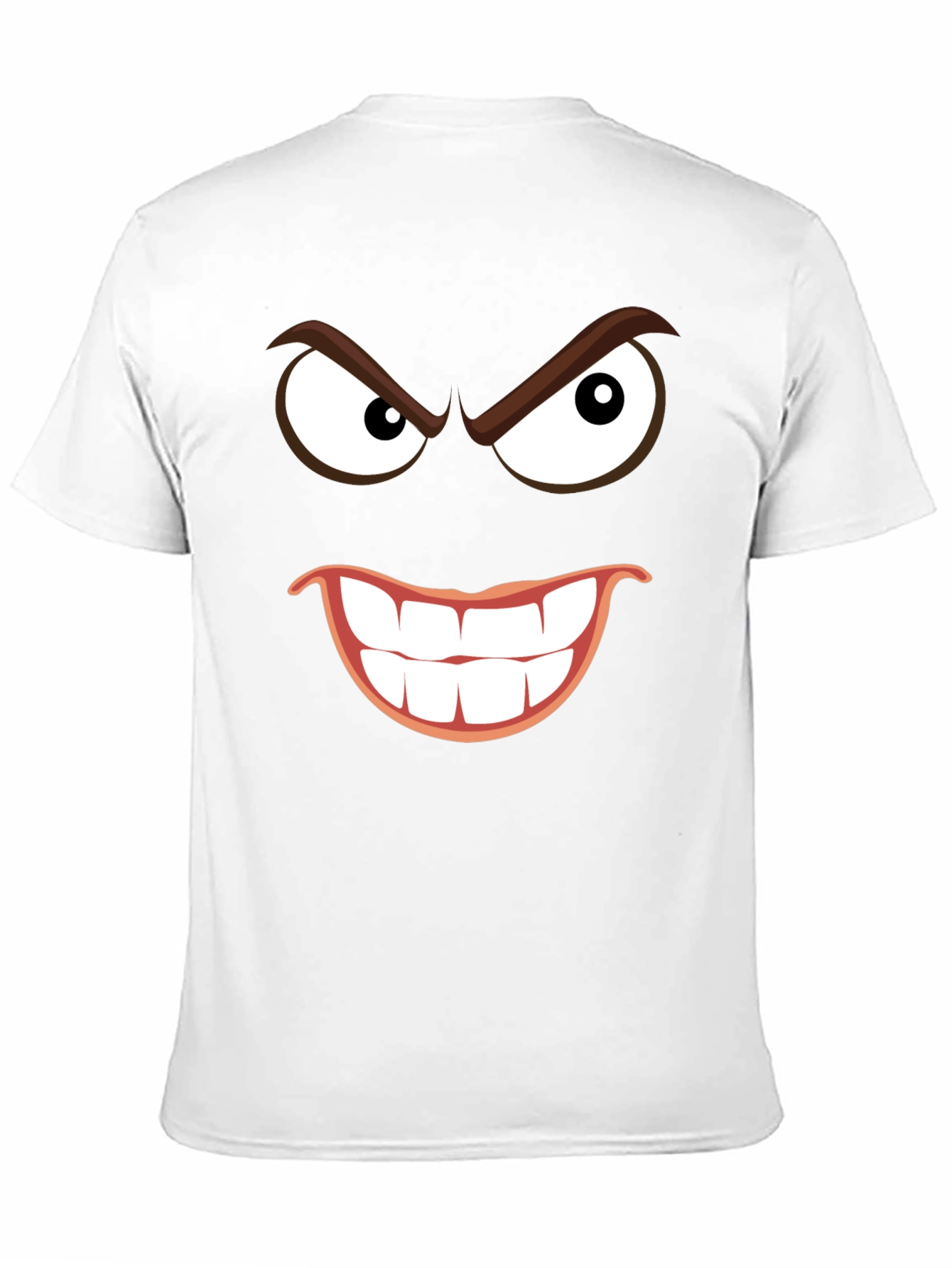Mens Black Graphic T-Shirt - Evil Smile Design