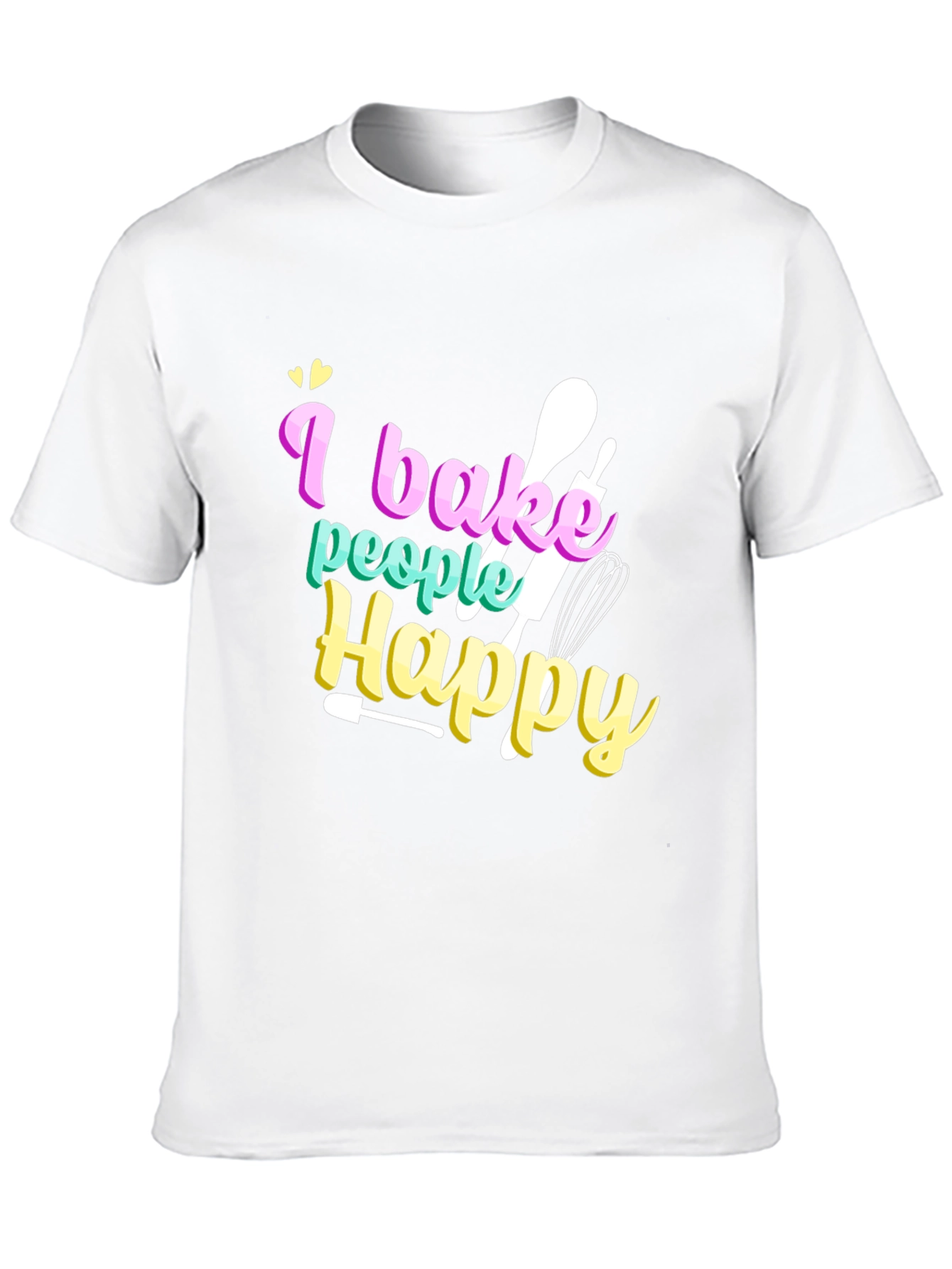 I Bake People Happy Graphic Tee - Black