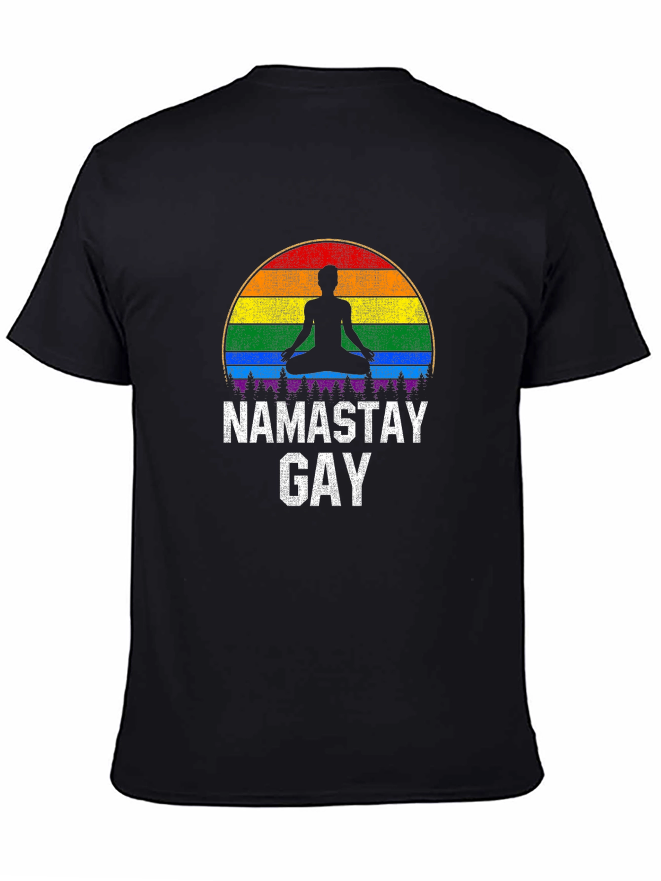 Namastay Gay Pride Rainbow T-Shirt