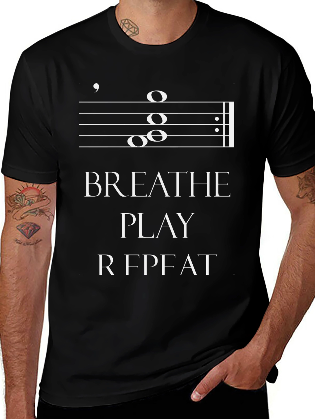 Breathe Play Repeat Music T-Shirt