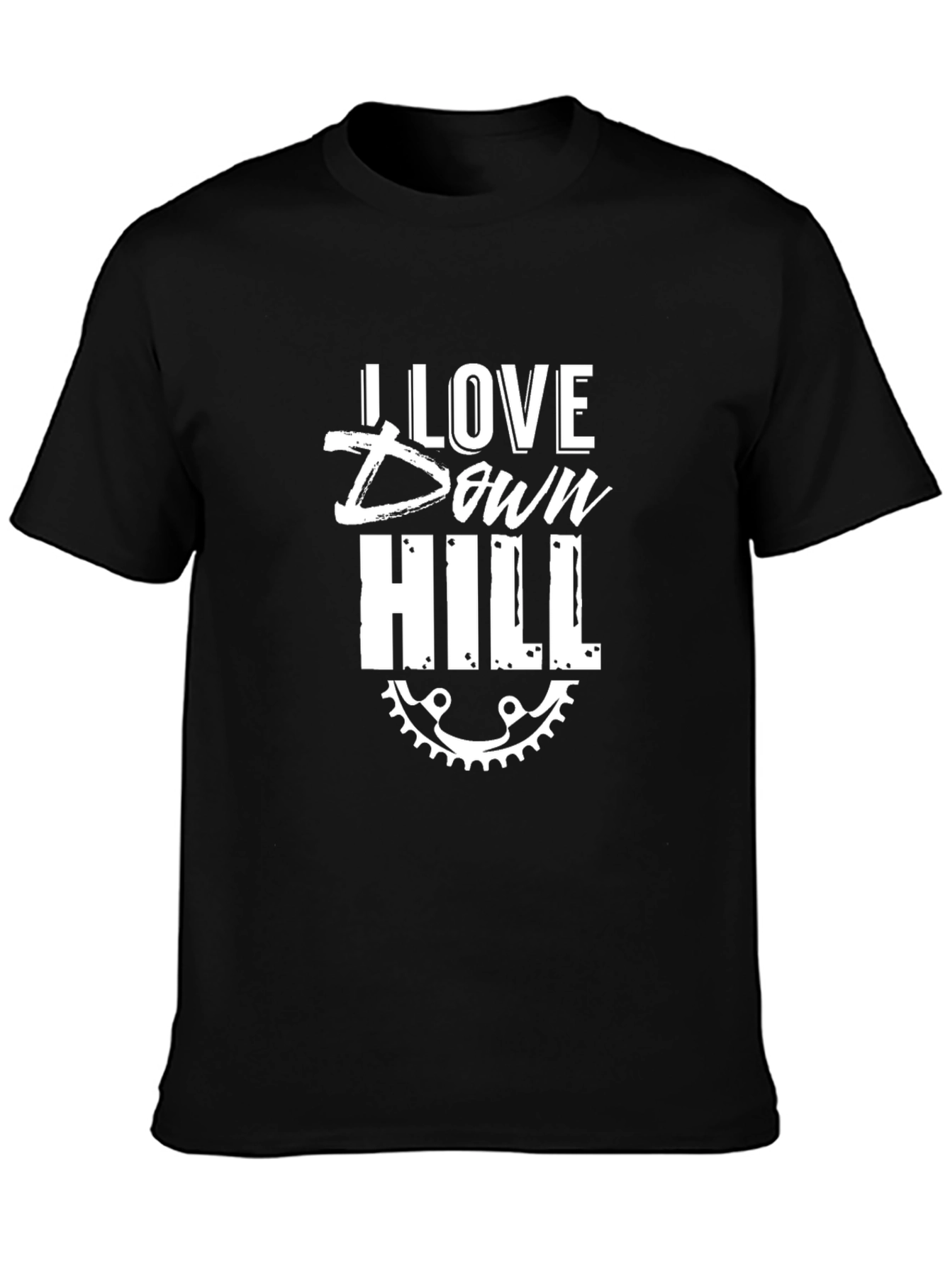 I Love Downhill Black Graphic Tee