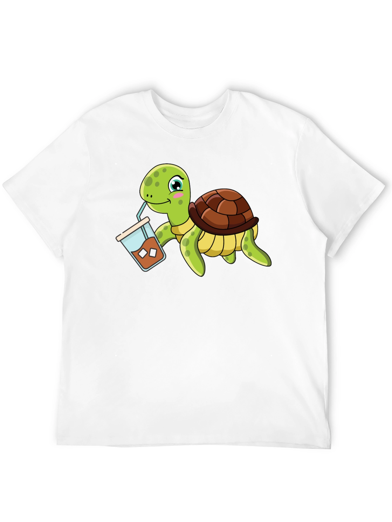 Turtle Drinking Iced Coffee T-Shirt