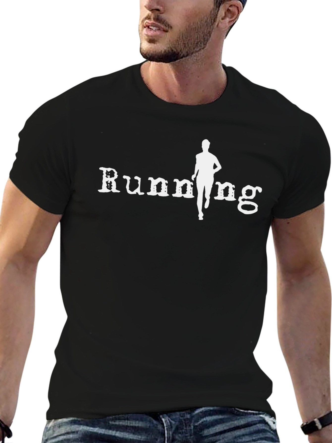 Running Graphic Tee - Black Cotton