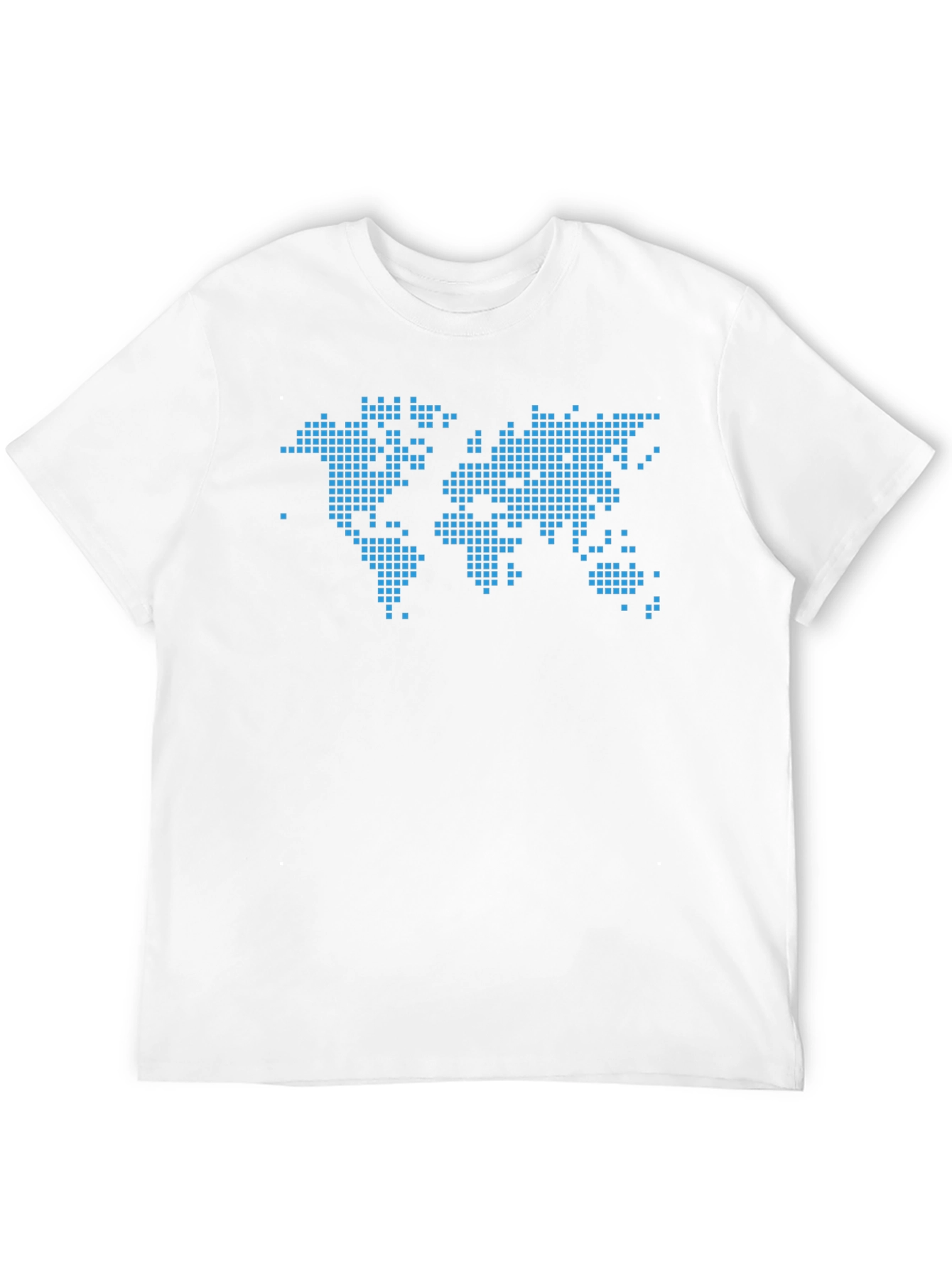 Pixelated World Map Graphic Tee - Black