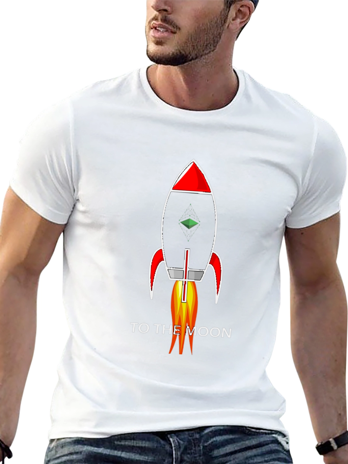 To The Moon Rocket T-Shirt - Black