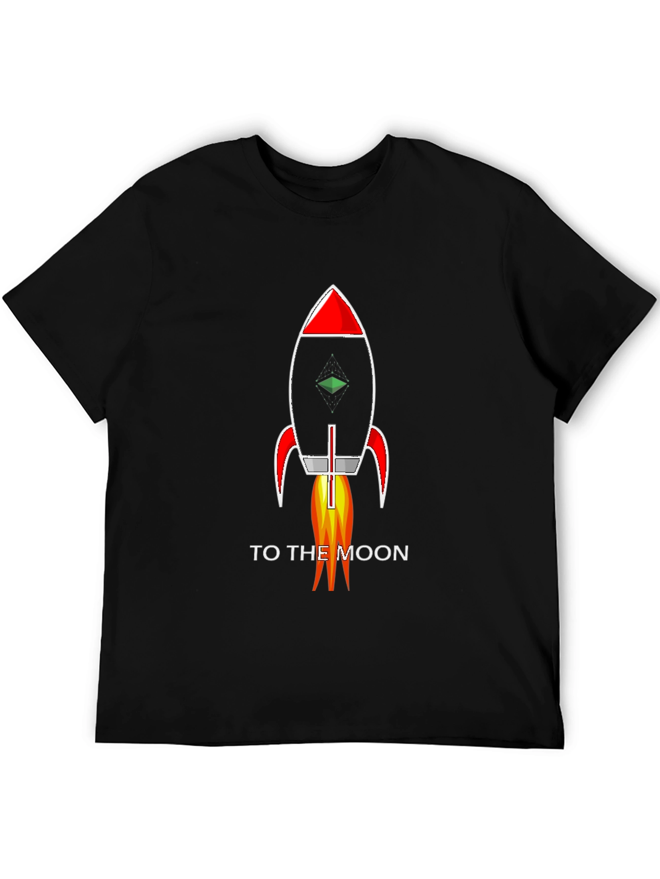 To The Moon Rocket T-Shirt - Black