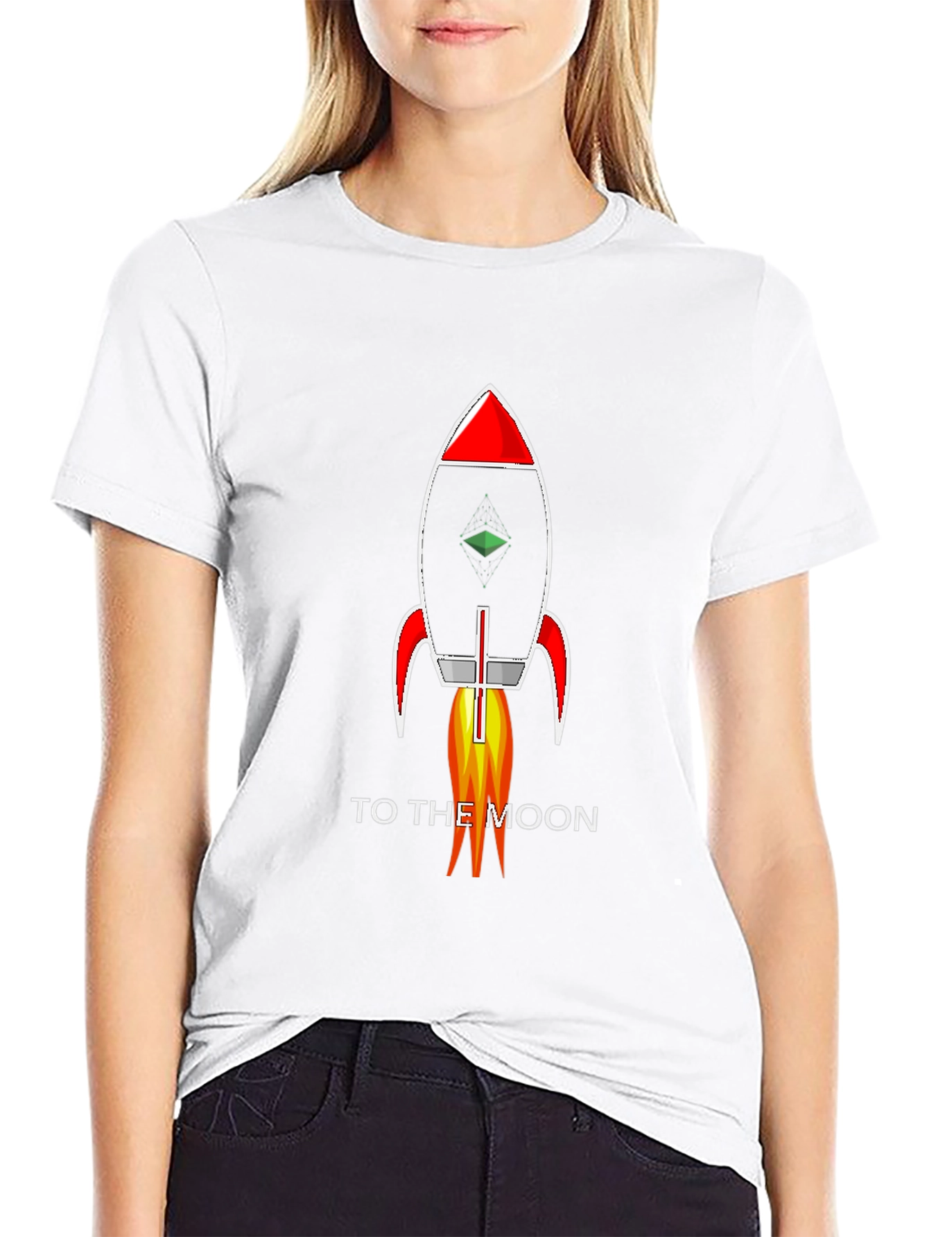 To The Moon Rocket T-Shirt - Black