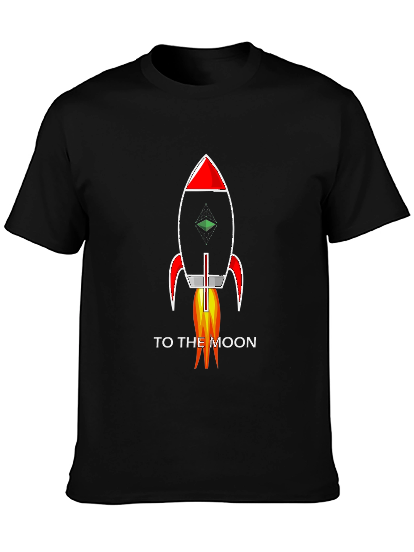 To The Moon Rocket T-Shirt - Black