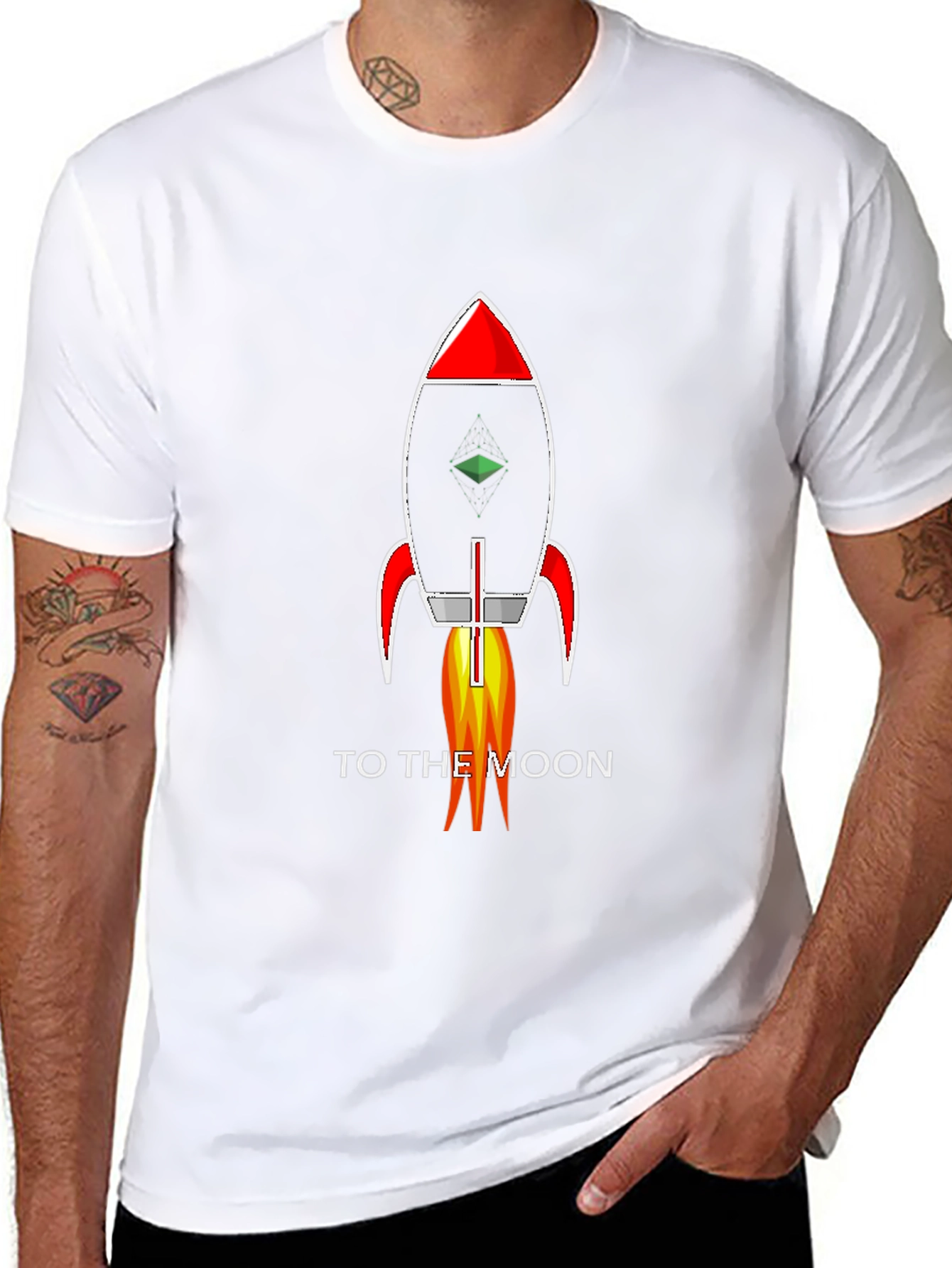 To The Moon Rocket T-Shirt - Black