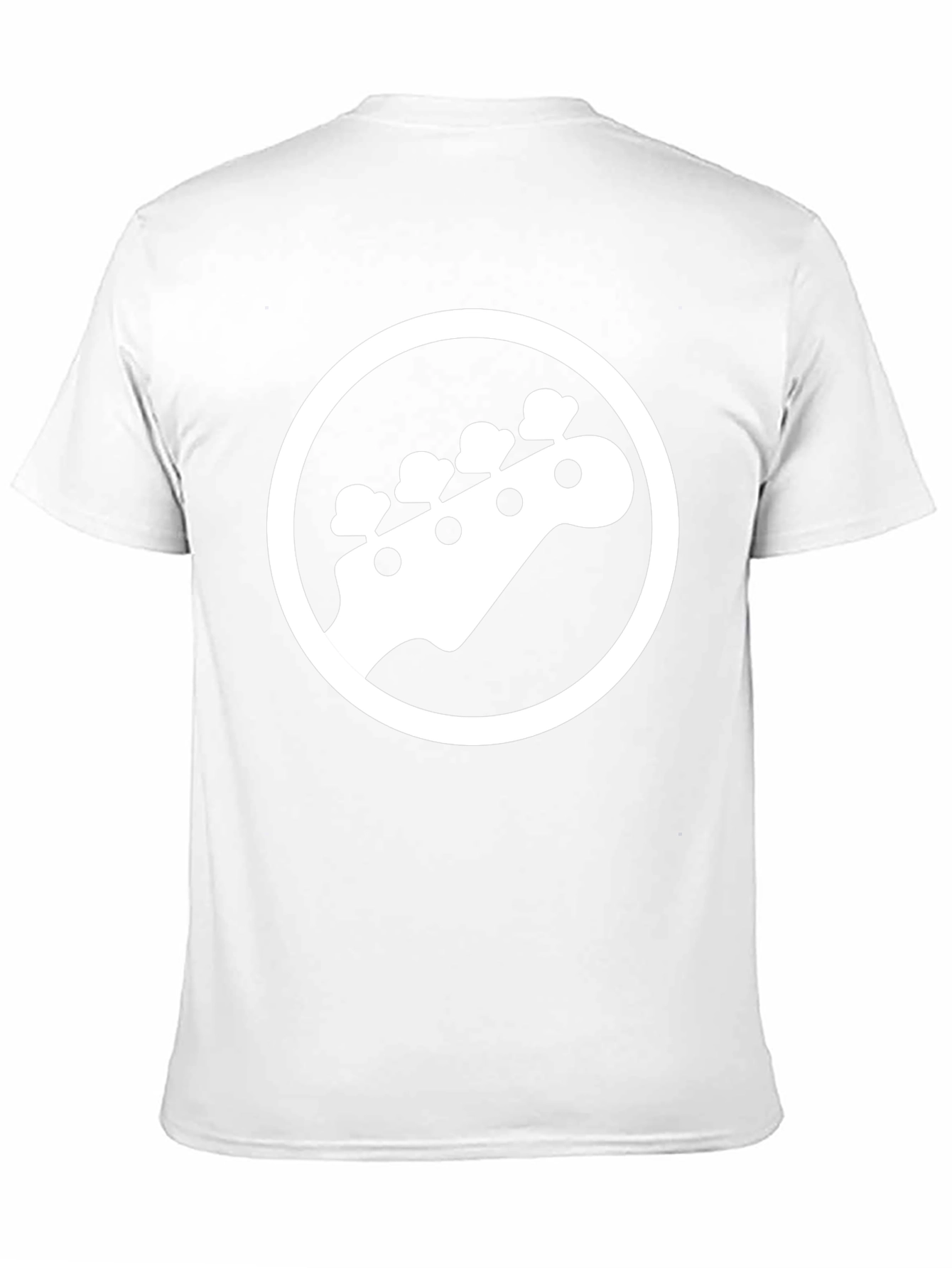 Black T-Shirt with White Bass Guitar Graphic