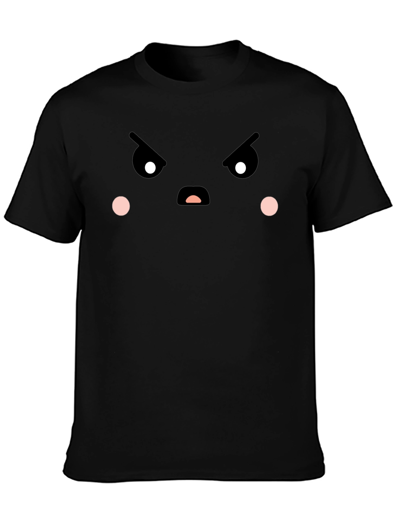 Funny Angry Face Graphic Black T-Shirt