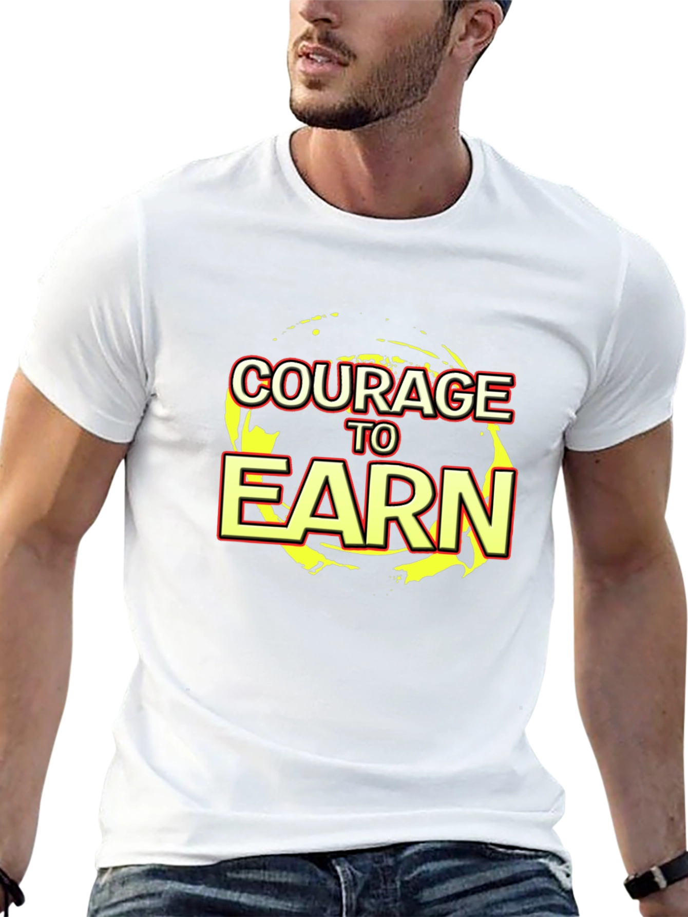 Courage to Earn Graphic Black T-Shirt