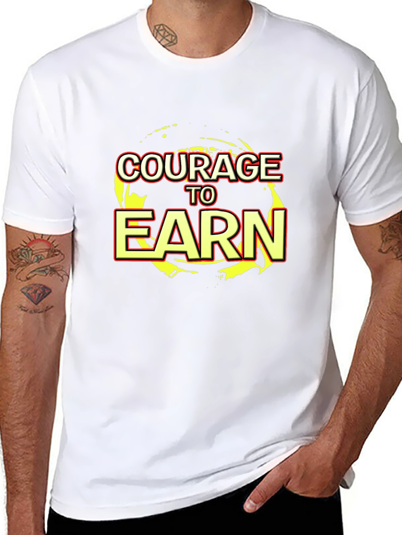 Courage to Earn Graphic Black T-Shirt