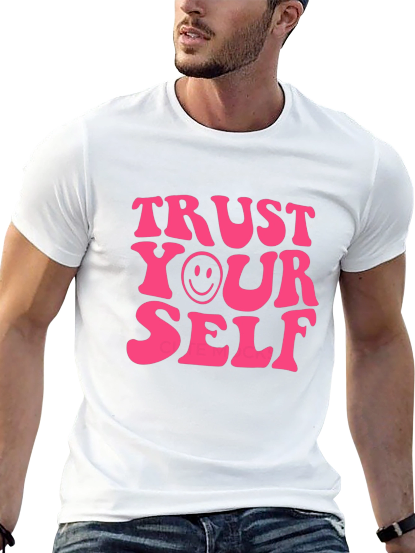 Trust Yourself Graphic Tee - Trendy Black T-Shirt