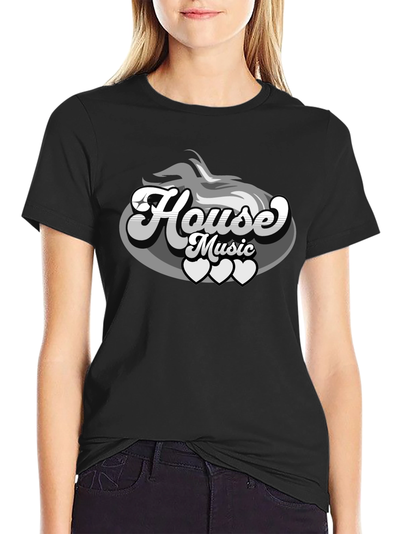 House Music Graphic Tee - Cool Retro Design