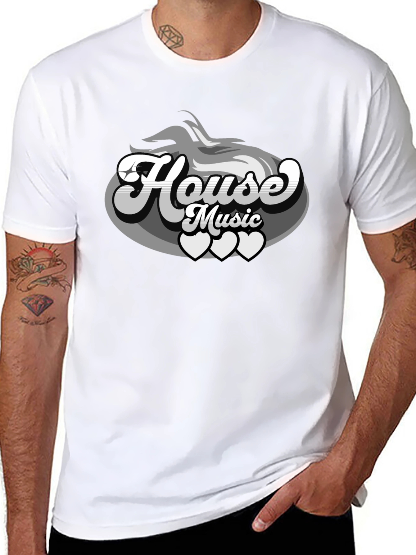 House Music Graphic Tee - Cool Retro Design