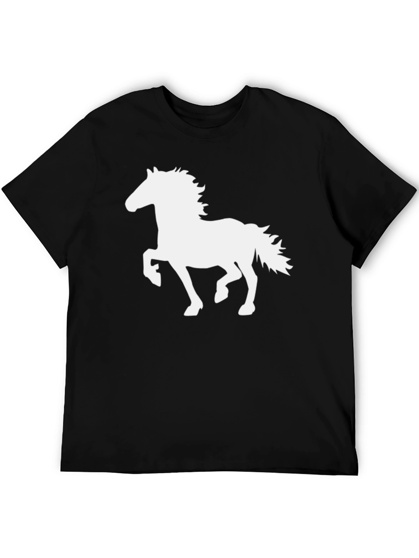 Horse Silhouette Graphic Black T-Shirt