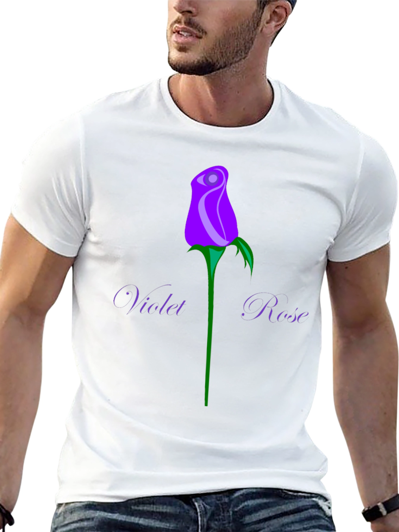 Violet Rose Graphic Tee - Stylish Floral Design
