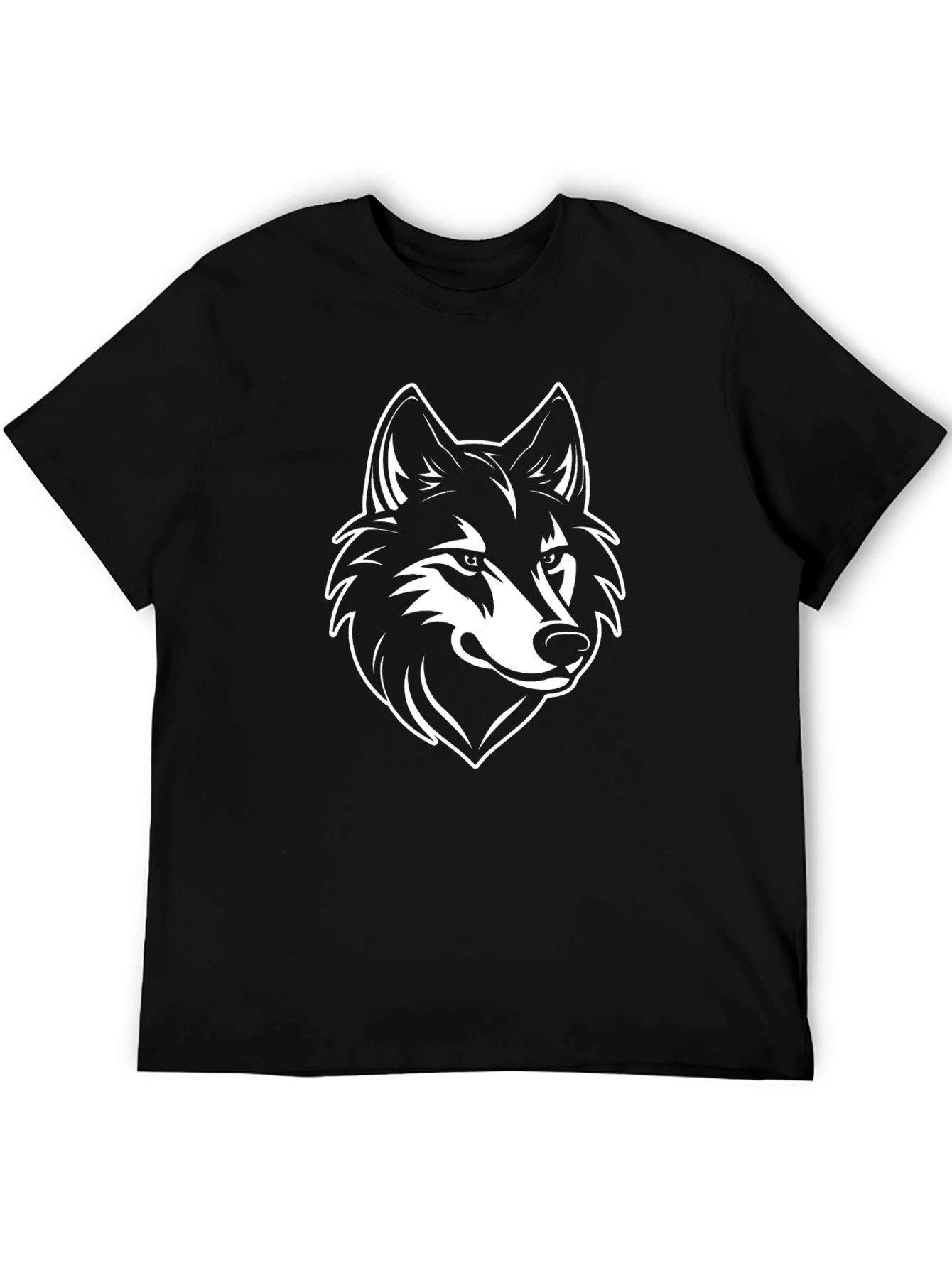 Black Wolf Graphic Tee - Mens Stylish Cotton T-Shirt