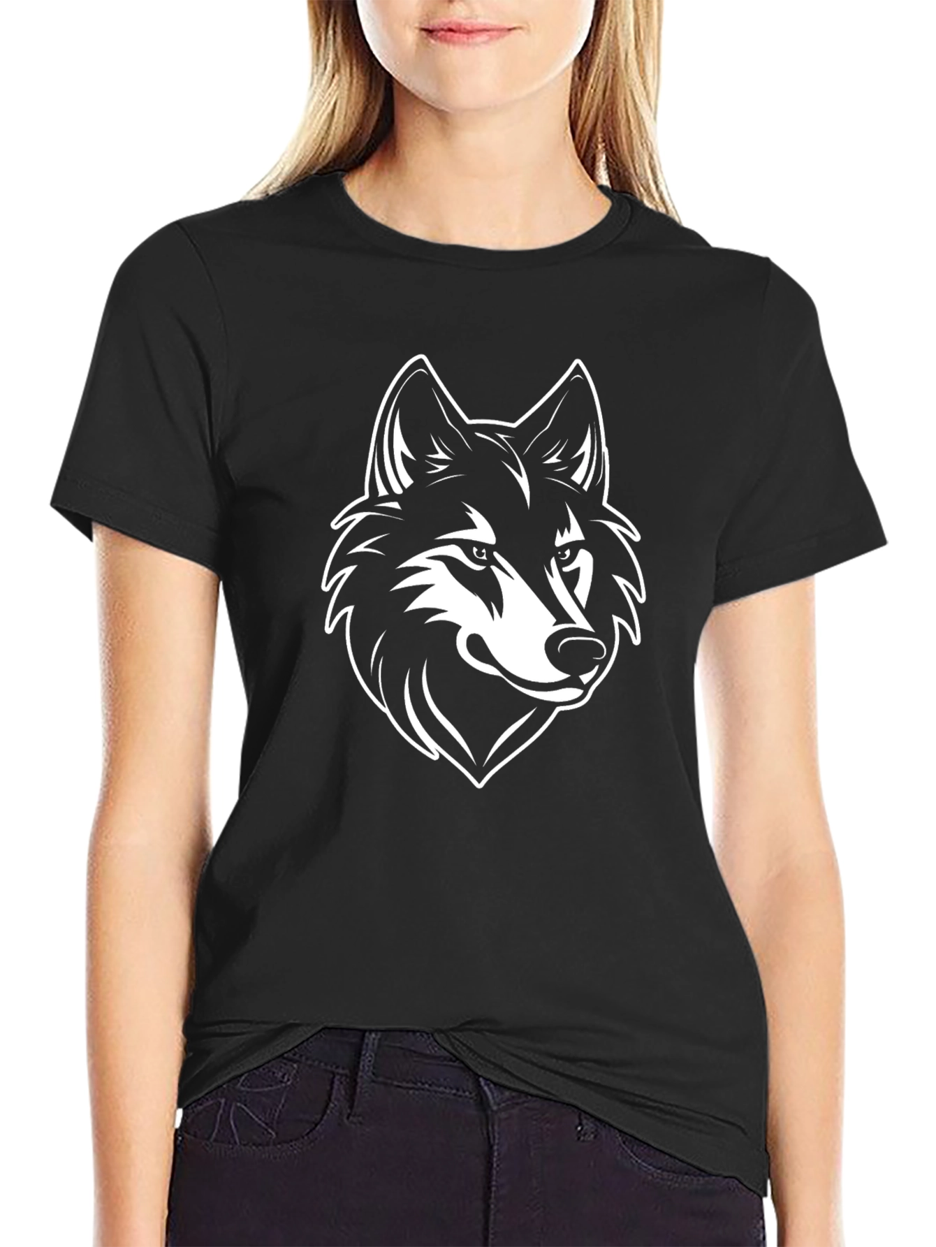 Black Wolf Graphic Tee - Mens Stylish Cotton T-Shirt