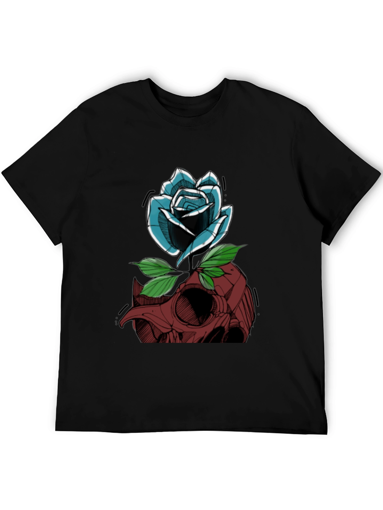 Skull & Rose Graphic Tee - Casual Streetwear