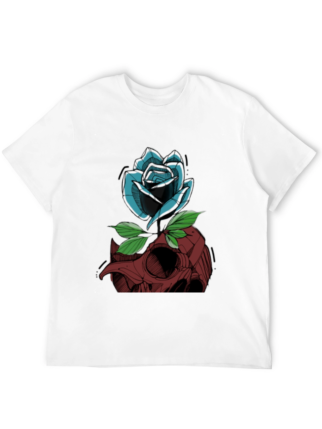 Skull & Rose Graphic Tee - Casual Streetwear