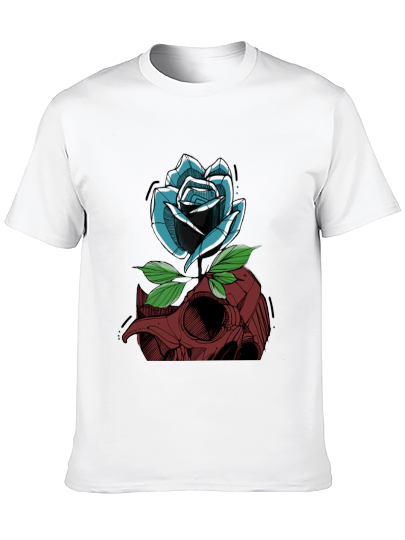 Skull & Rose Graphic Tee - Casual Streetwear