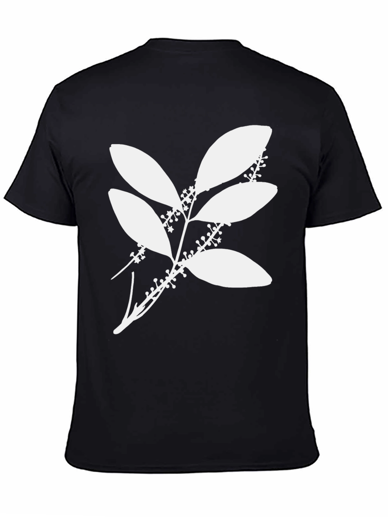 Botanical Print Black T-Shirt