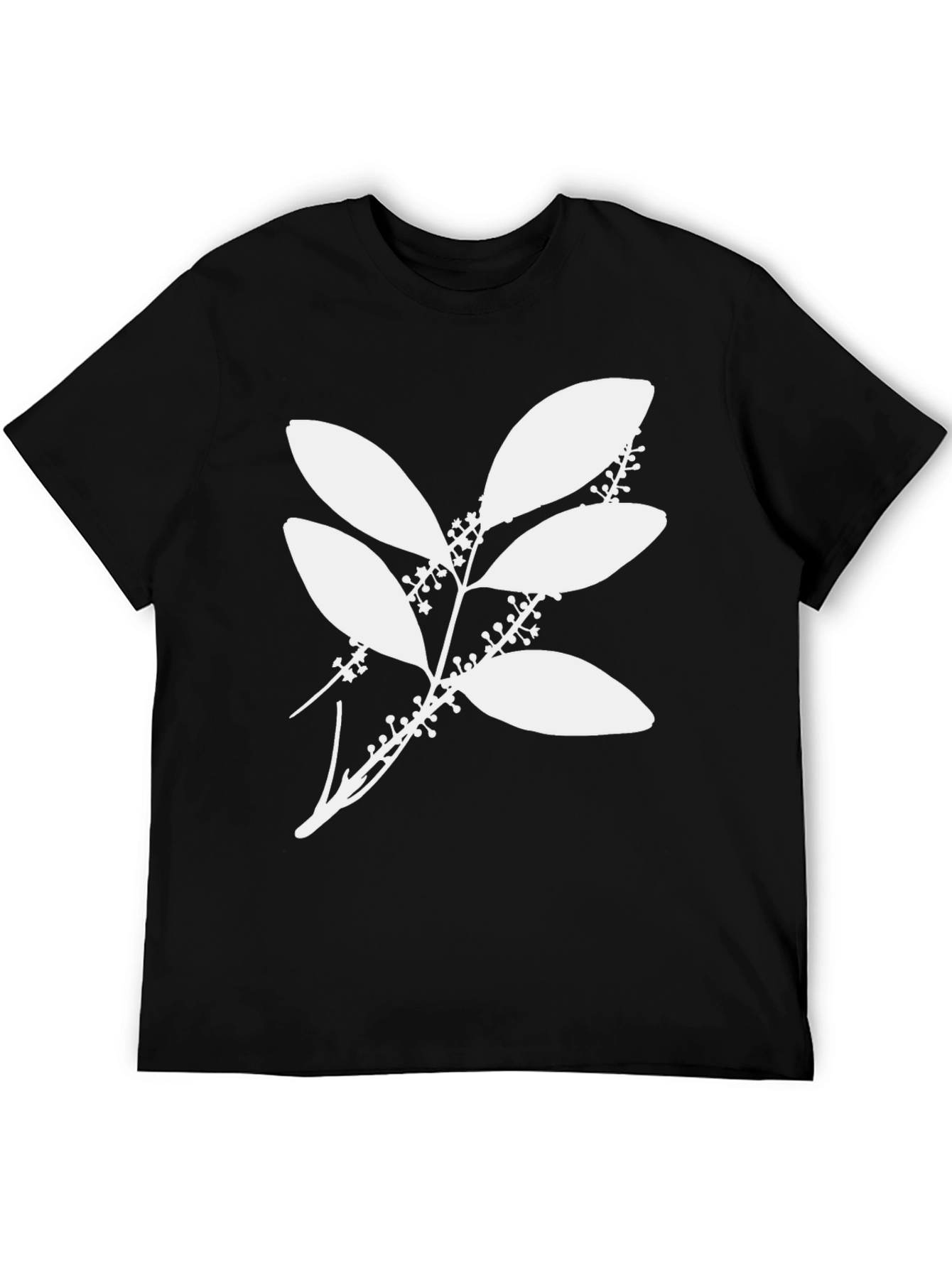 Botanical Print Black T-Shirt