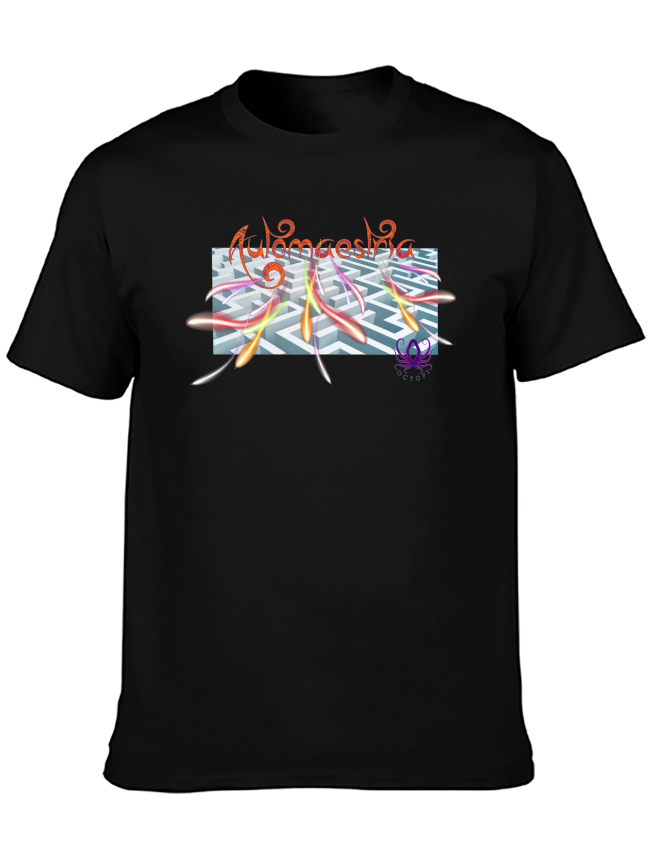 Maze Art Black T-Shirt