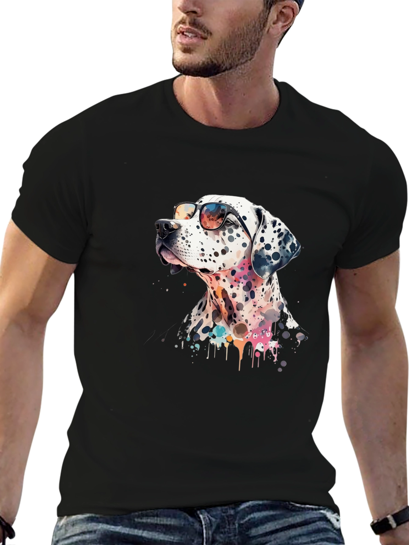 Cool Dalmatian Dog Graphic T-Shirt