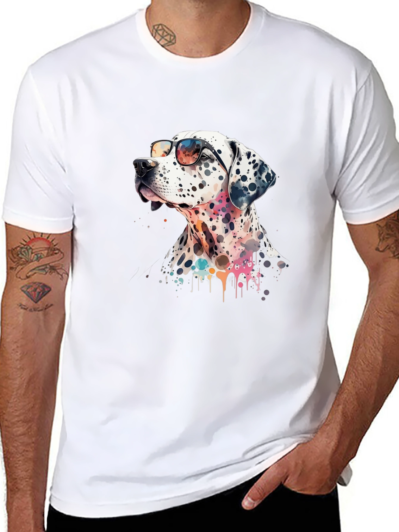 Cool Dalmatian Dog Graphic T-Shirt