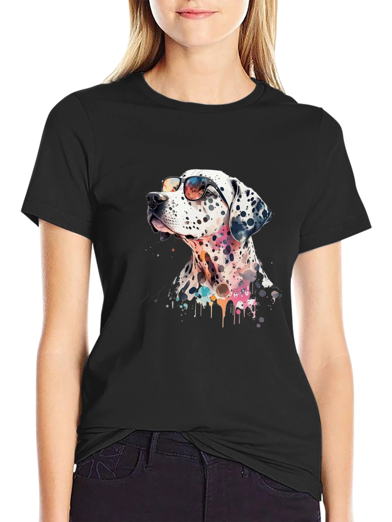 Cool Dalmatian Dog Graphic T-Shirt