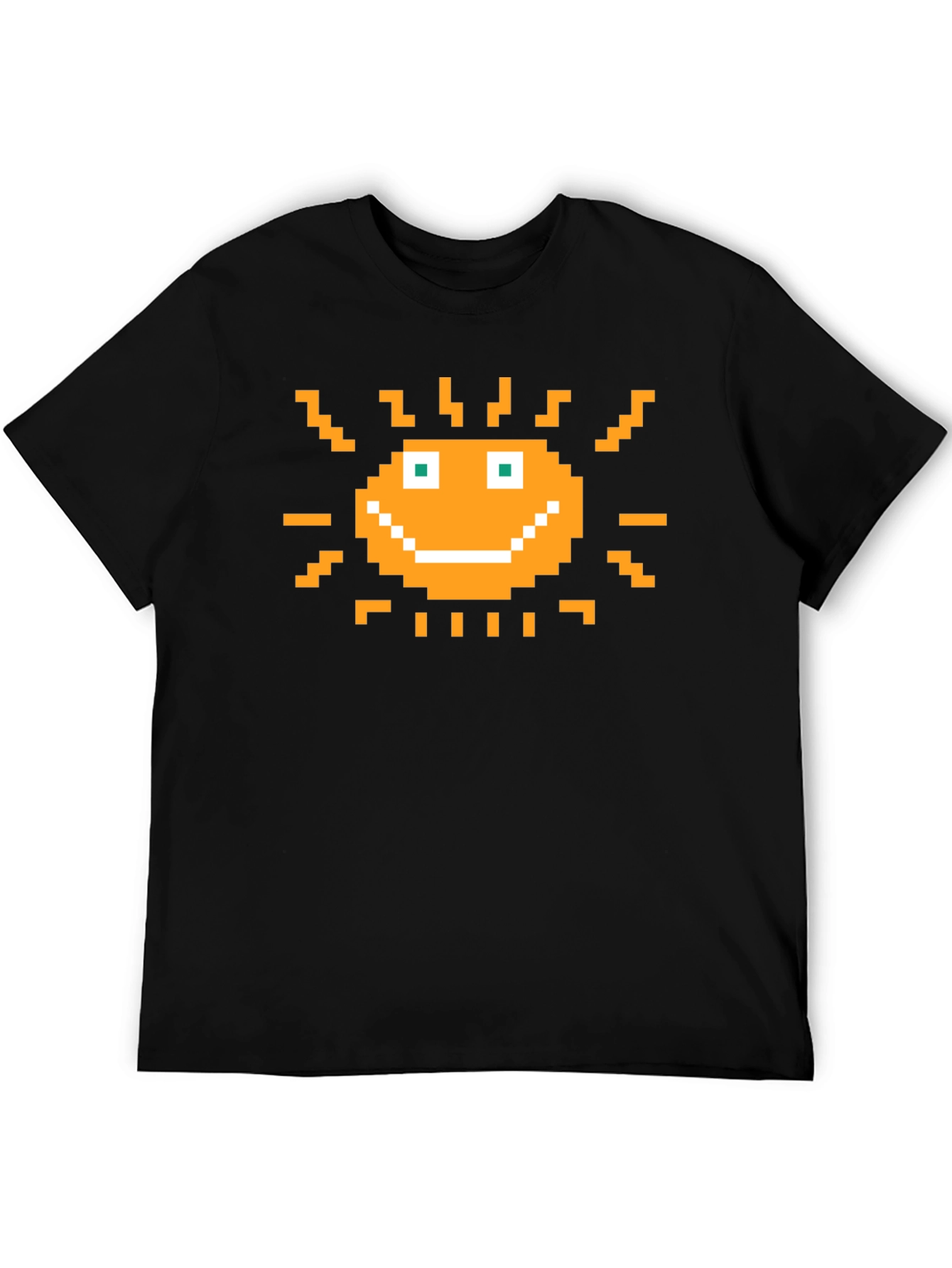 Pixel Art Sun Graphic Tee - Retro Gaming Style