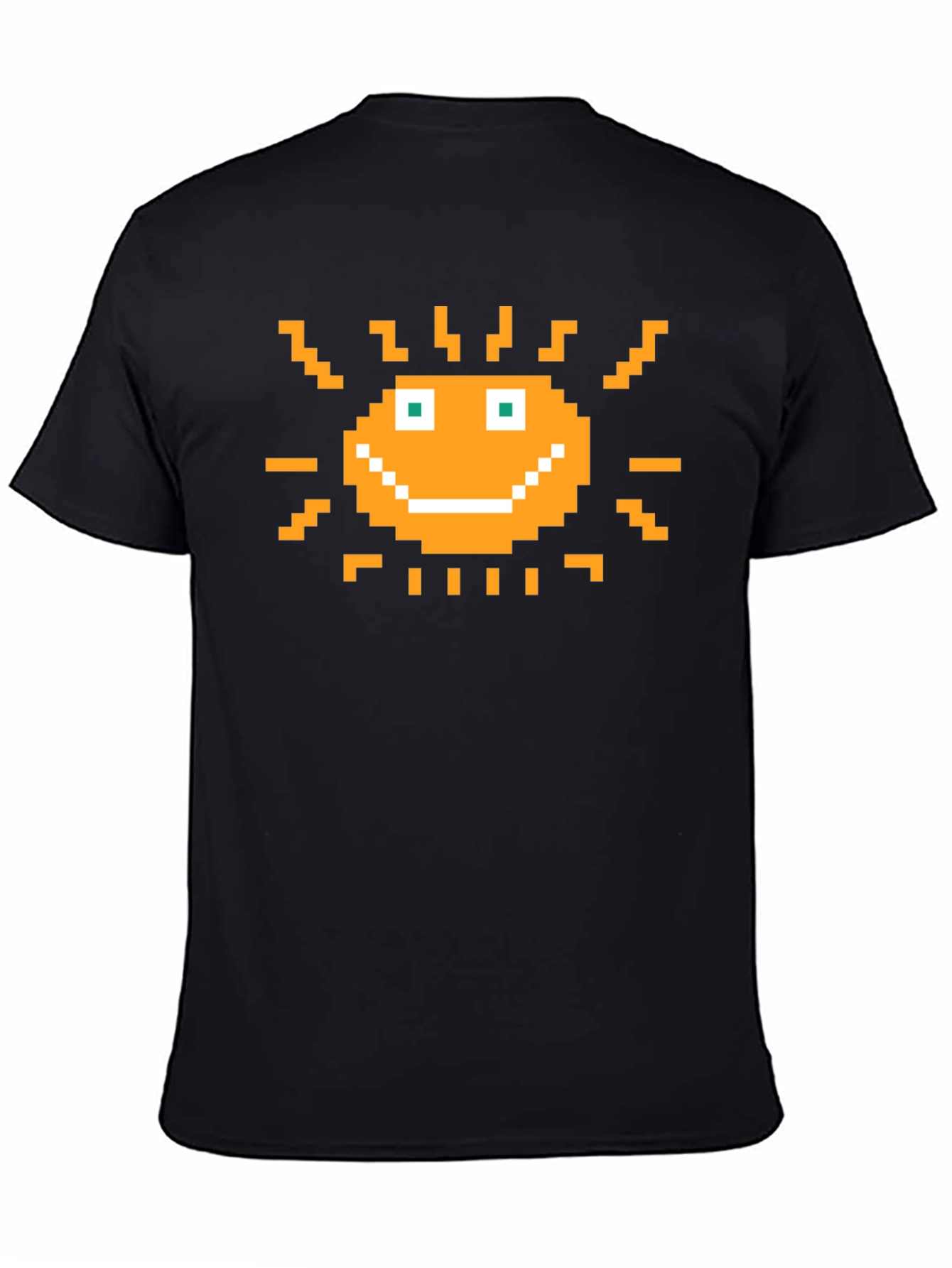 Pixel Art Sun Graphic Tee - Retro Gaming Style