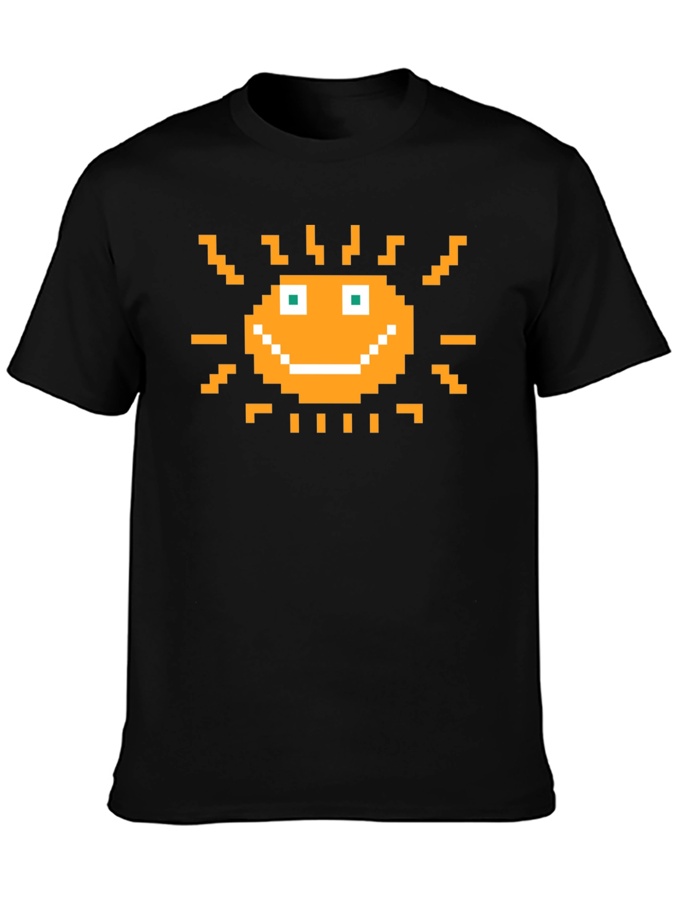 Pixel Art Sun Graphic Tee - Retro Gaming Style