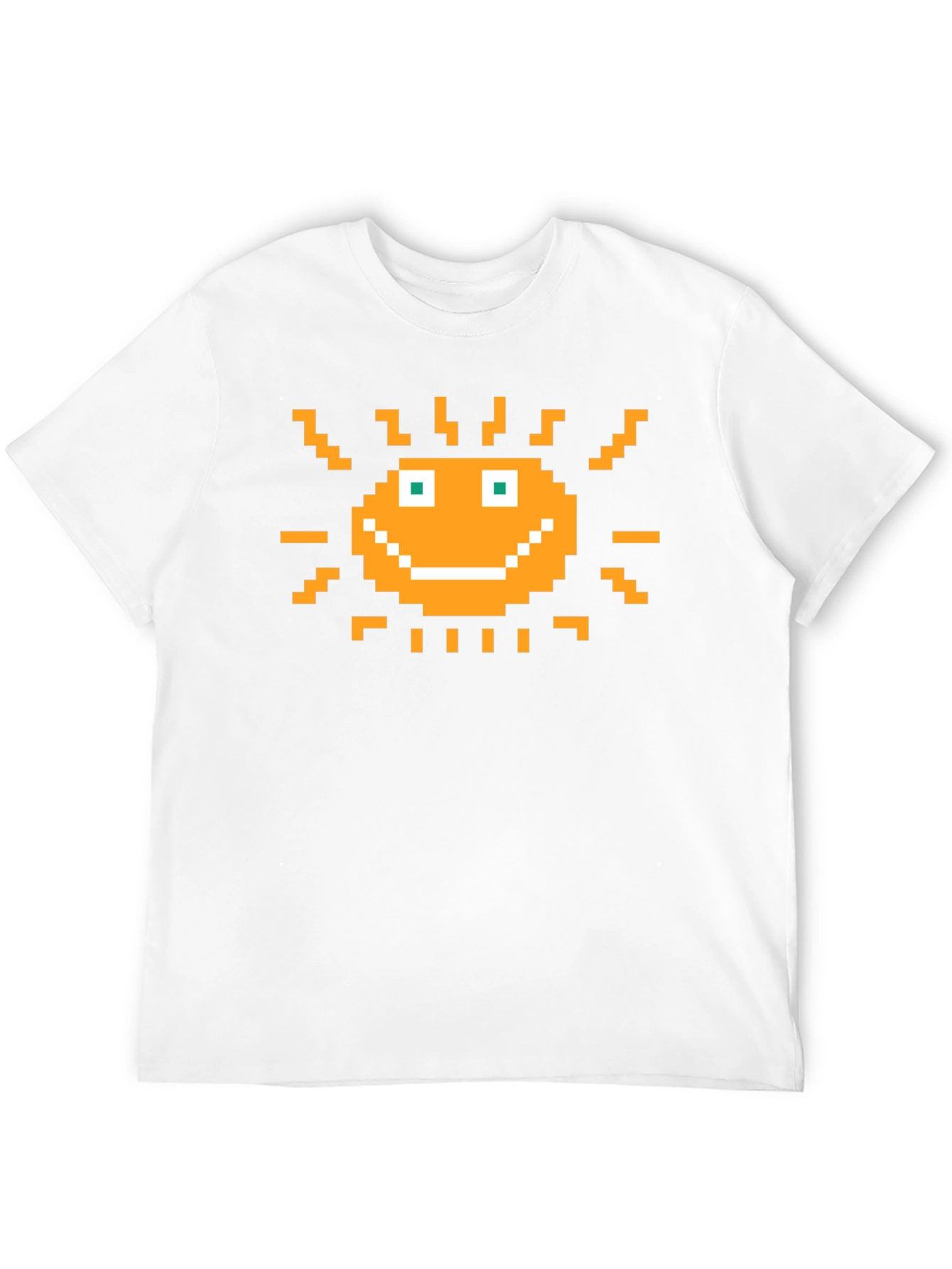 Pixel Art Sun Graphic Tee - Retro Gaming Style
