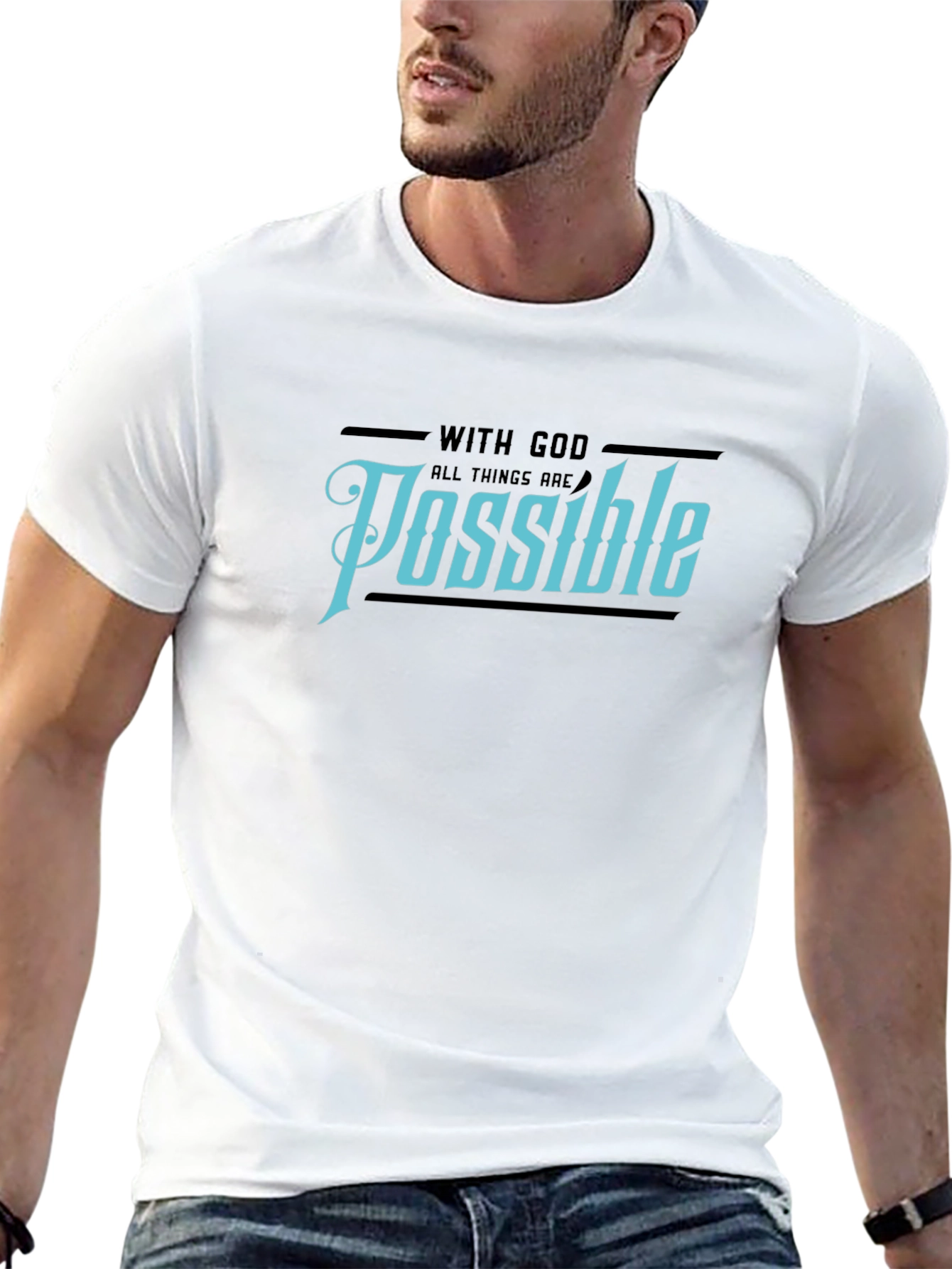 With God All Things Are Possible Black T-Shirt