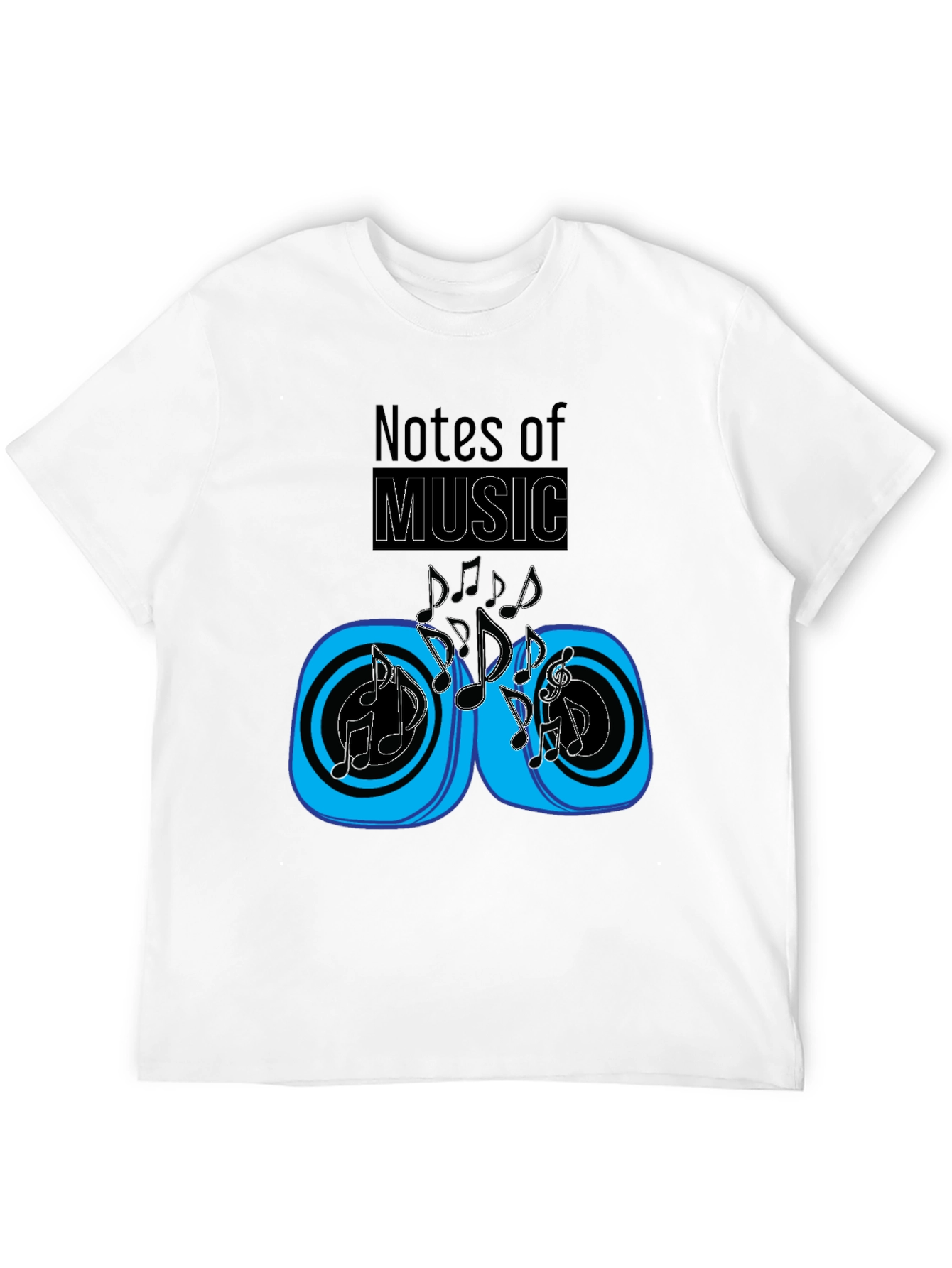 Notes of Music Graphic Black T-Shirt