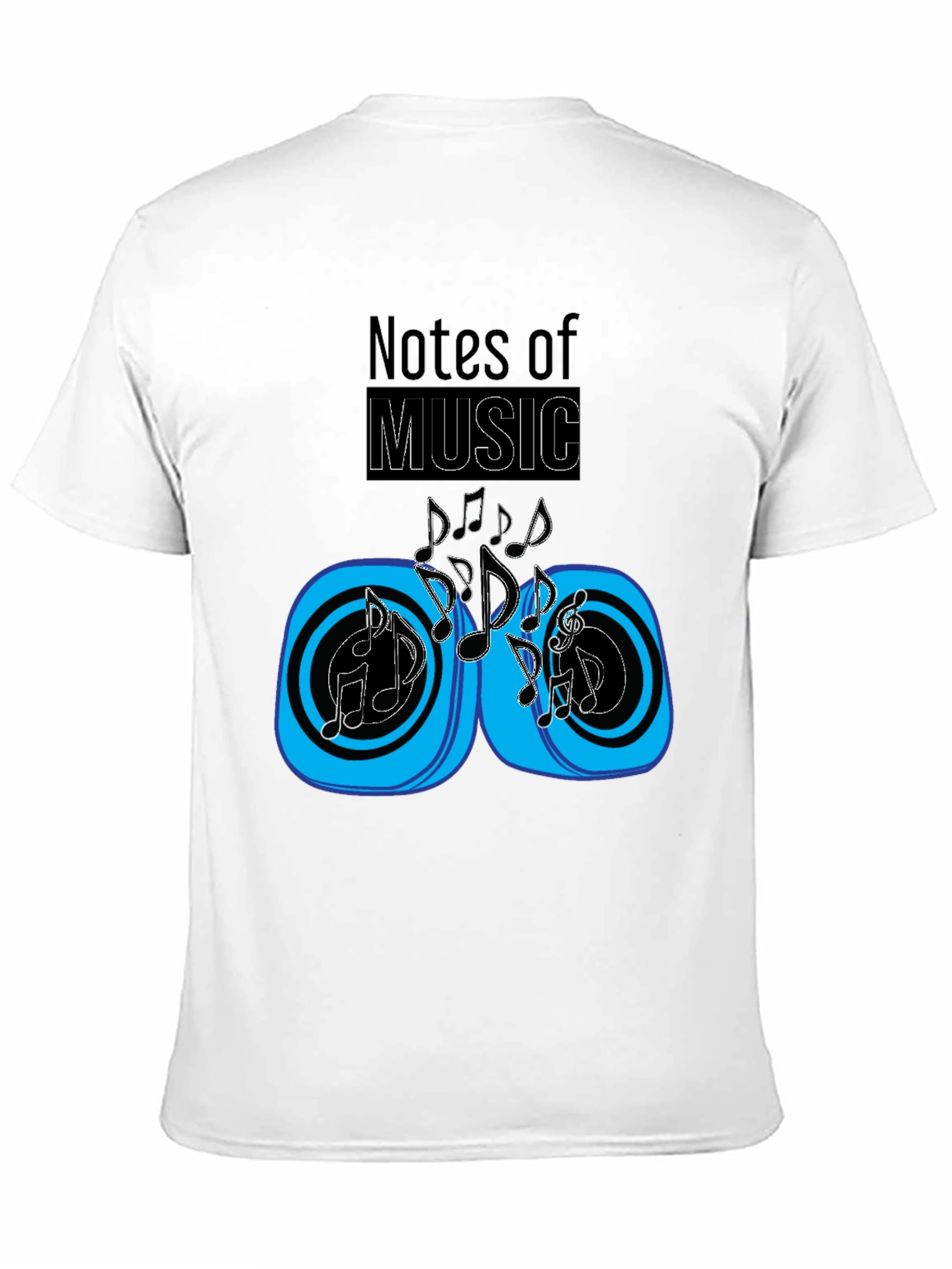 Notes of Music Graphic Black T-Shirt