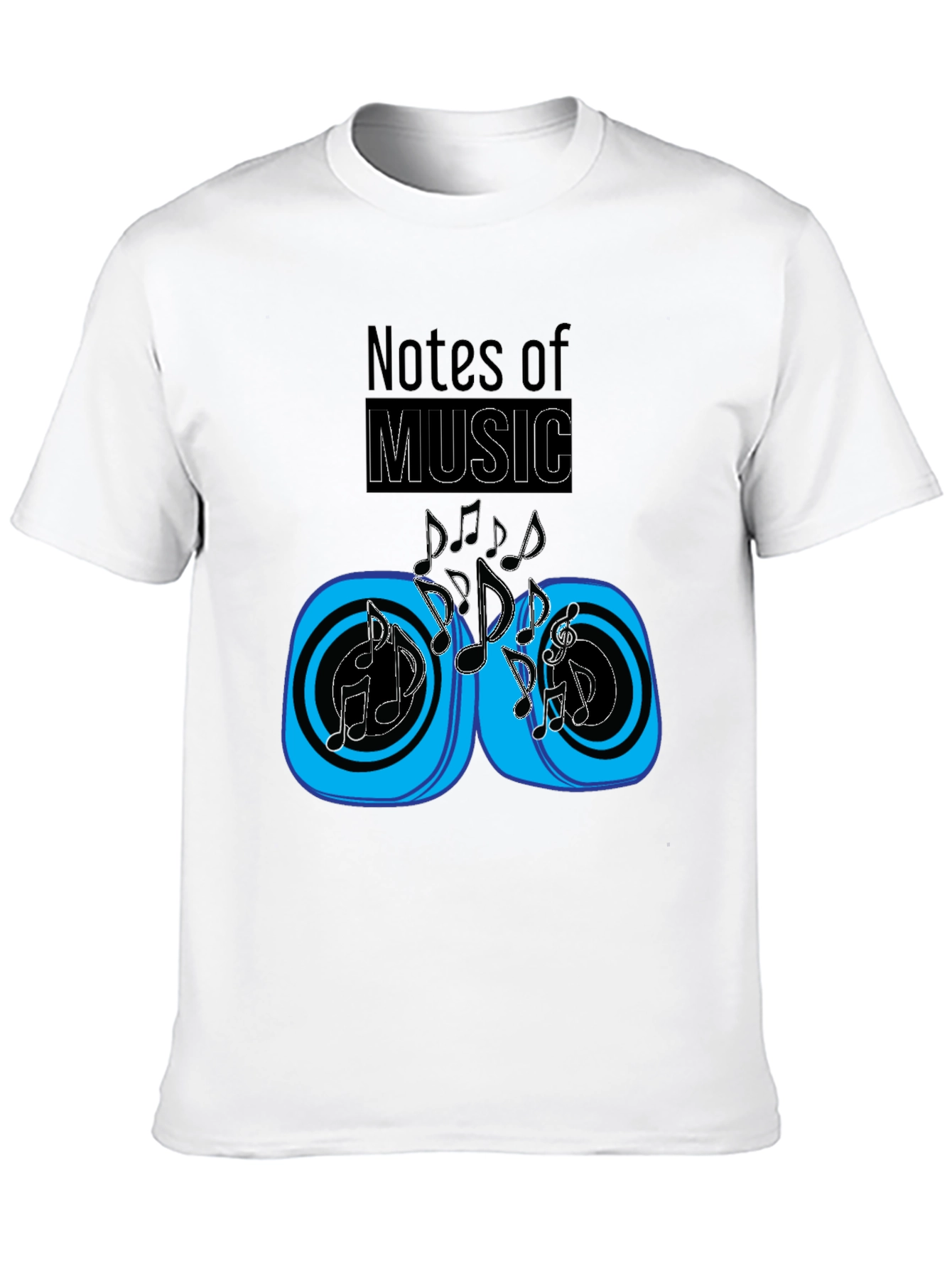 Notes of Music Graphic Black T-Shirt