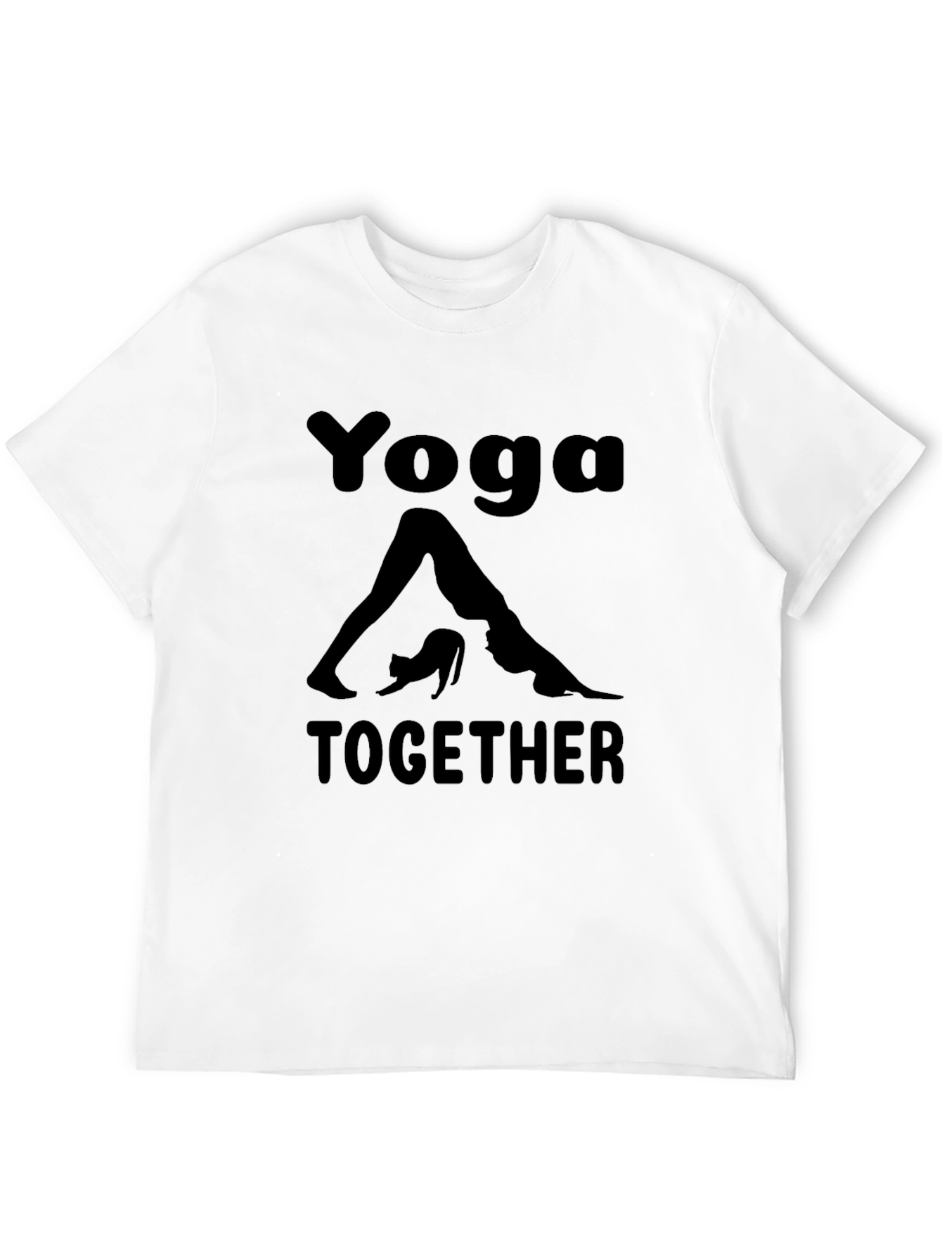 Yoga Together Graphic Tee - Black Cotton Blend T-Shirt