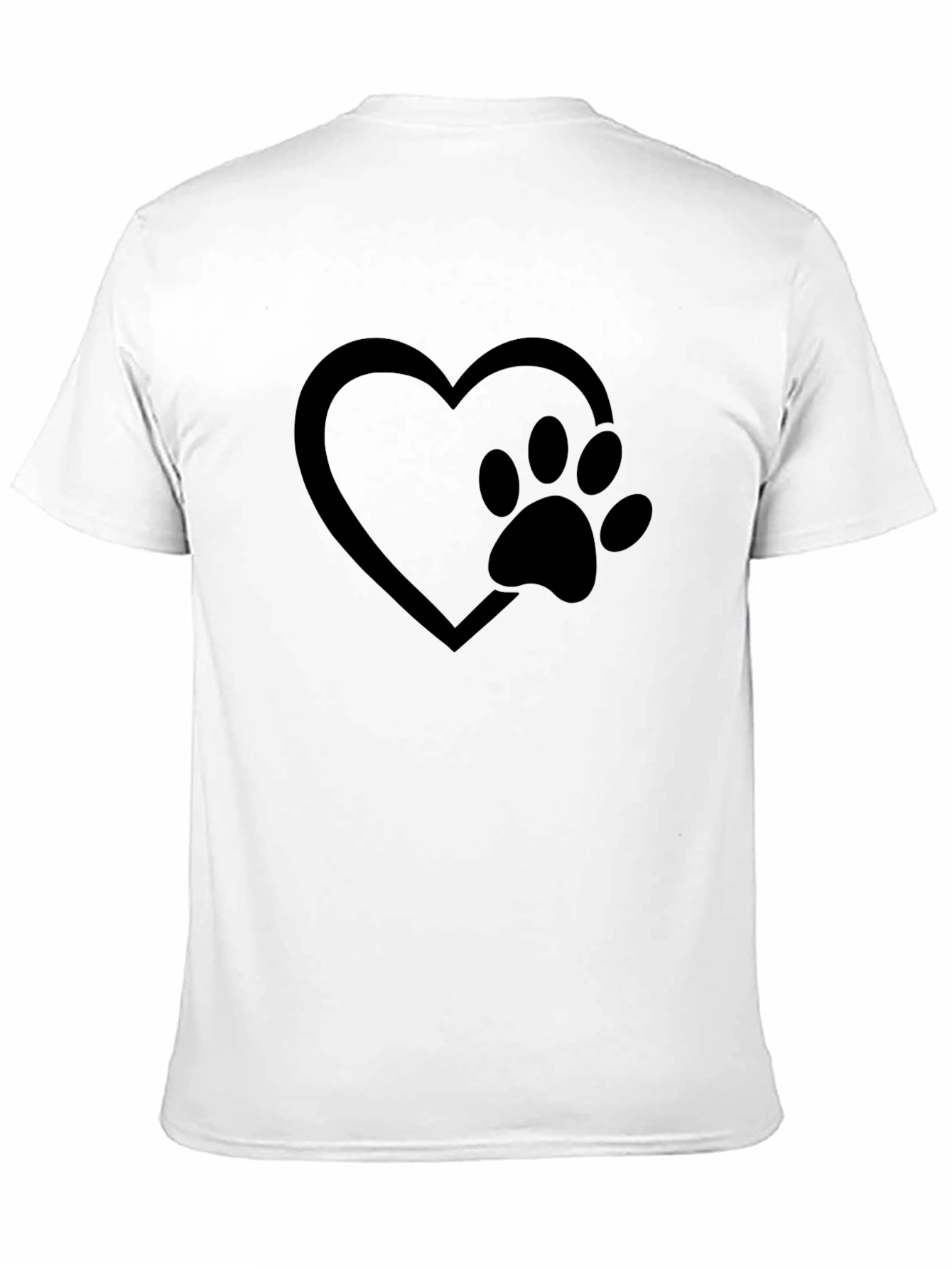 Paw Print Heart Graphic Tee - Black