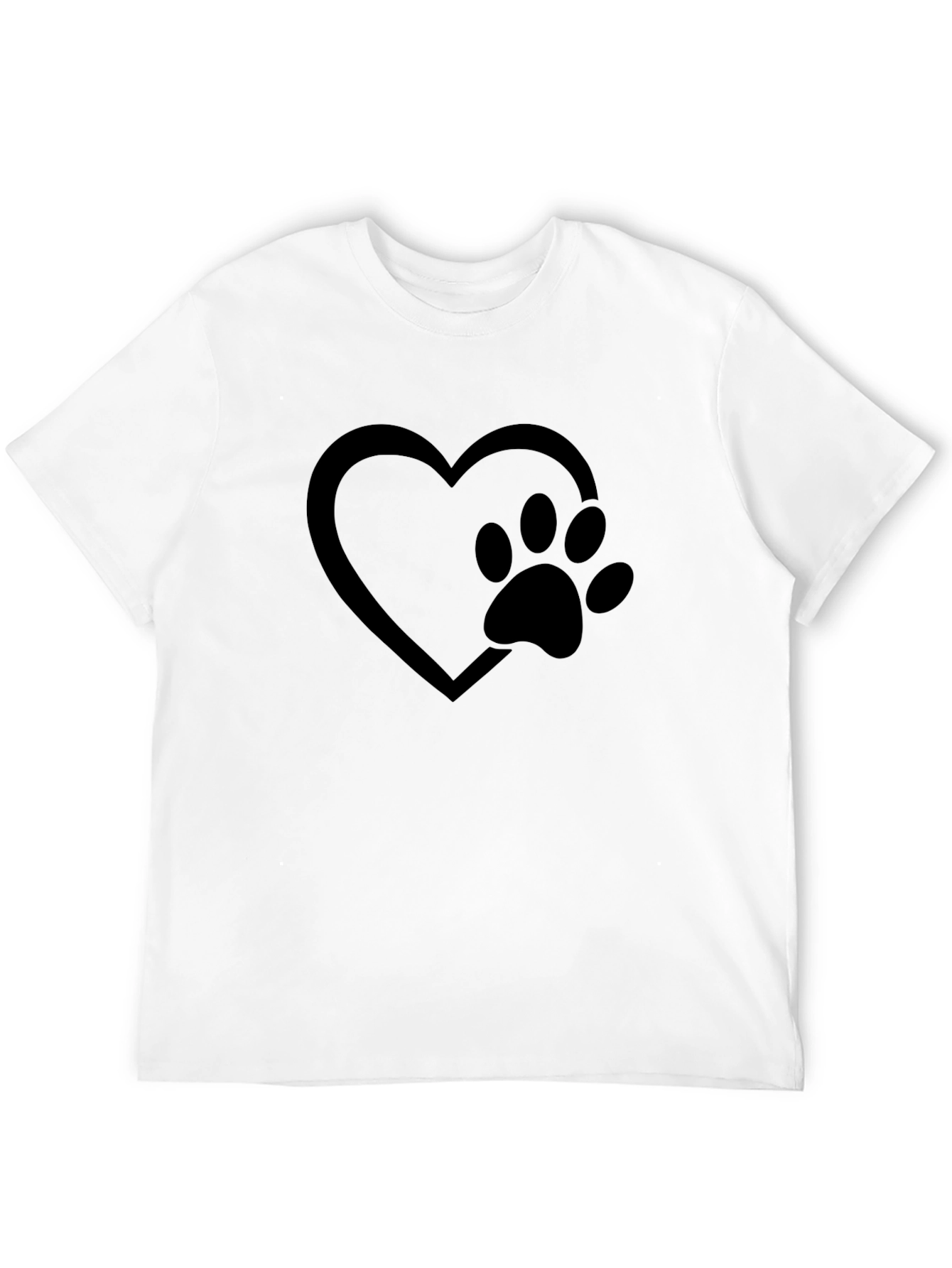 Paw Print Heart Graphic Tee - Black