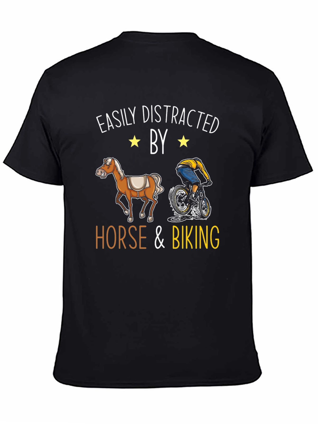 Easily Distracted by Horse & Biking T-Shirt
